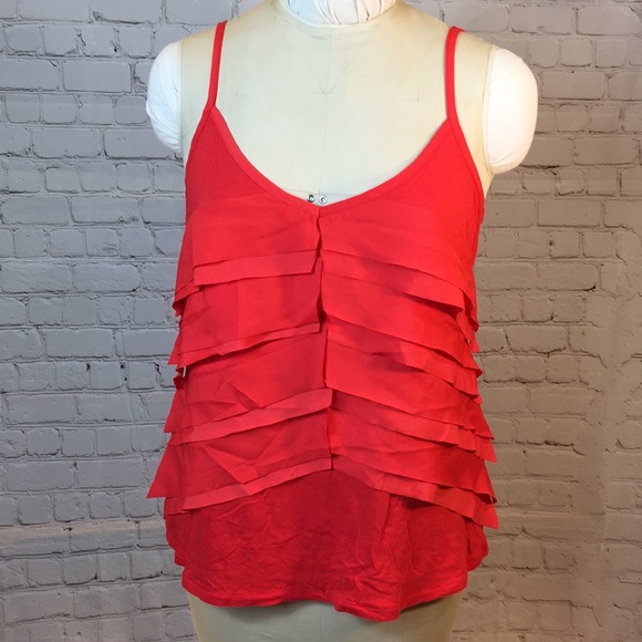 Old Navy raw edge tiered spaghetti strap top - Picture 1 of 6